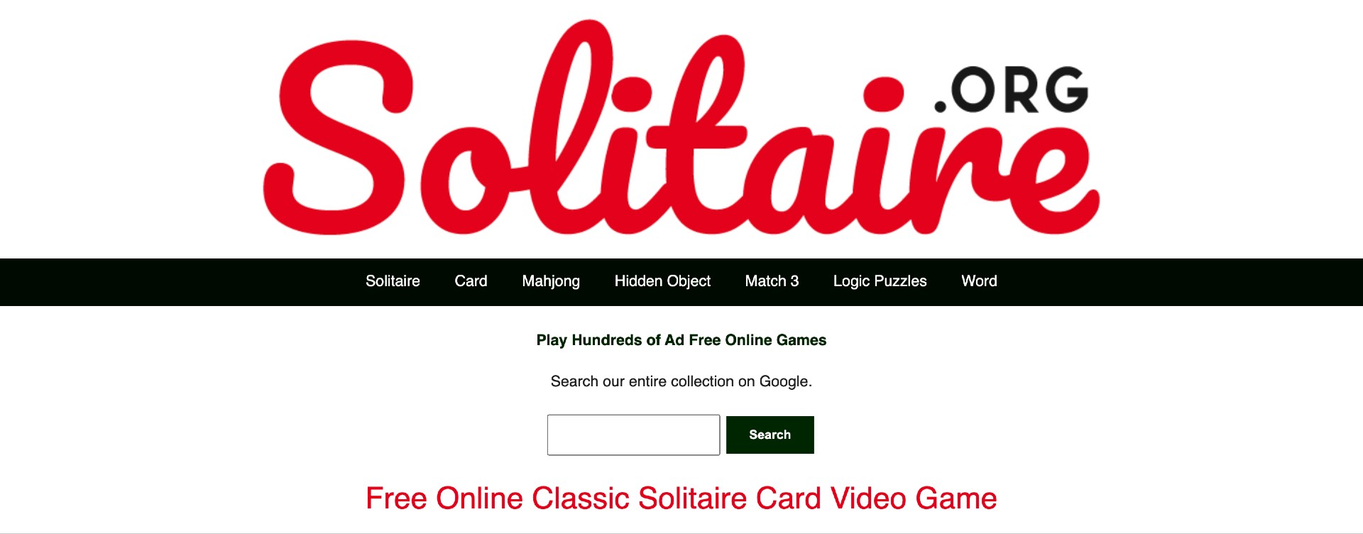Old School Gaming Done Right - Solitaire.org - ScareTissue